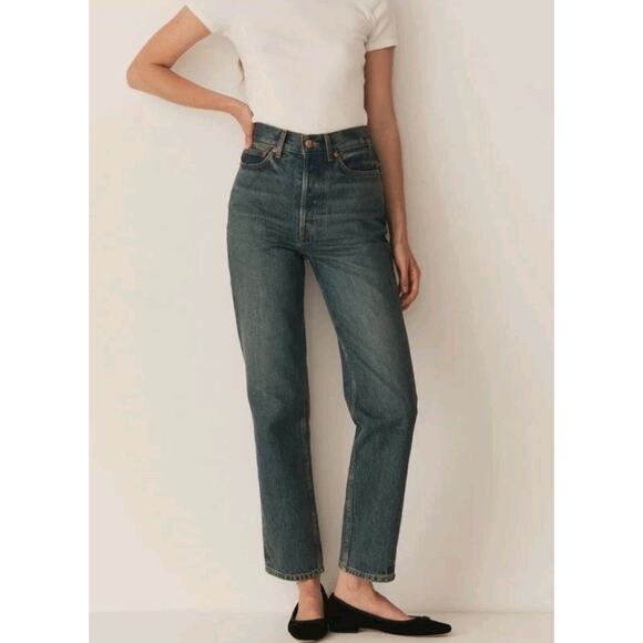 Doen Diana Jeans In Albi Wash High Waist Straight Leg Size 25 - Picture 1 of 13